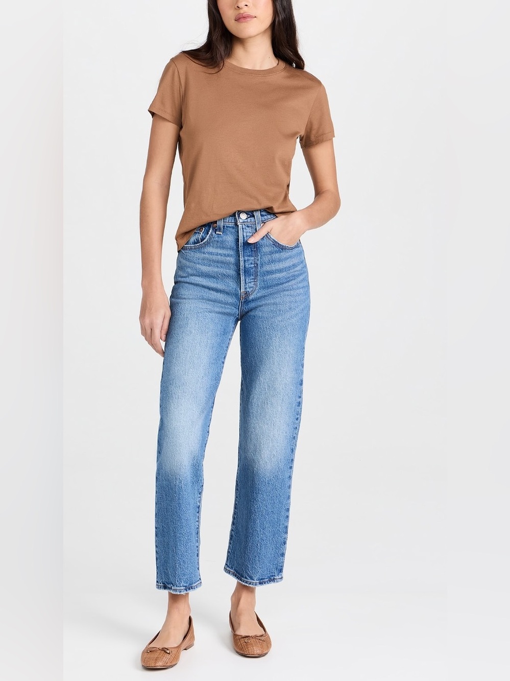 Levi's Ribcage Straight Ankle Blue Denim Jeans size 26